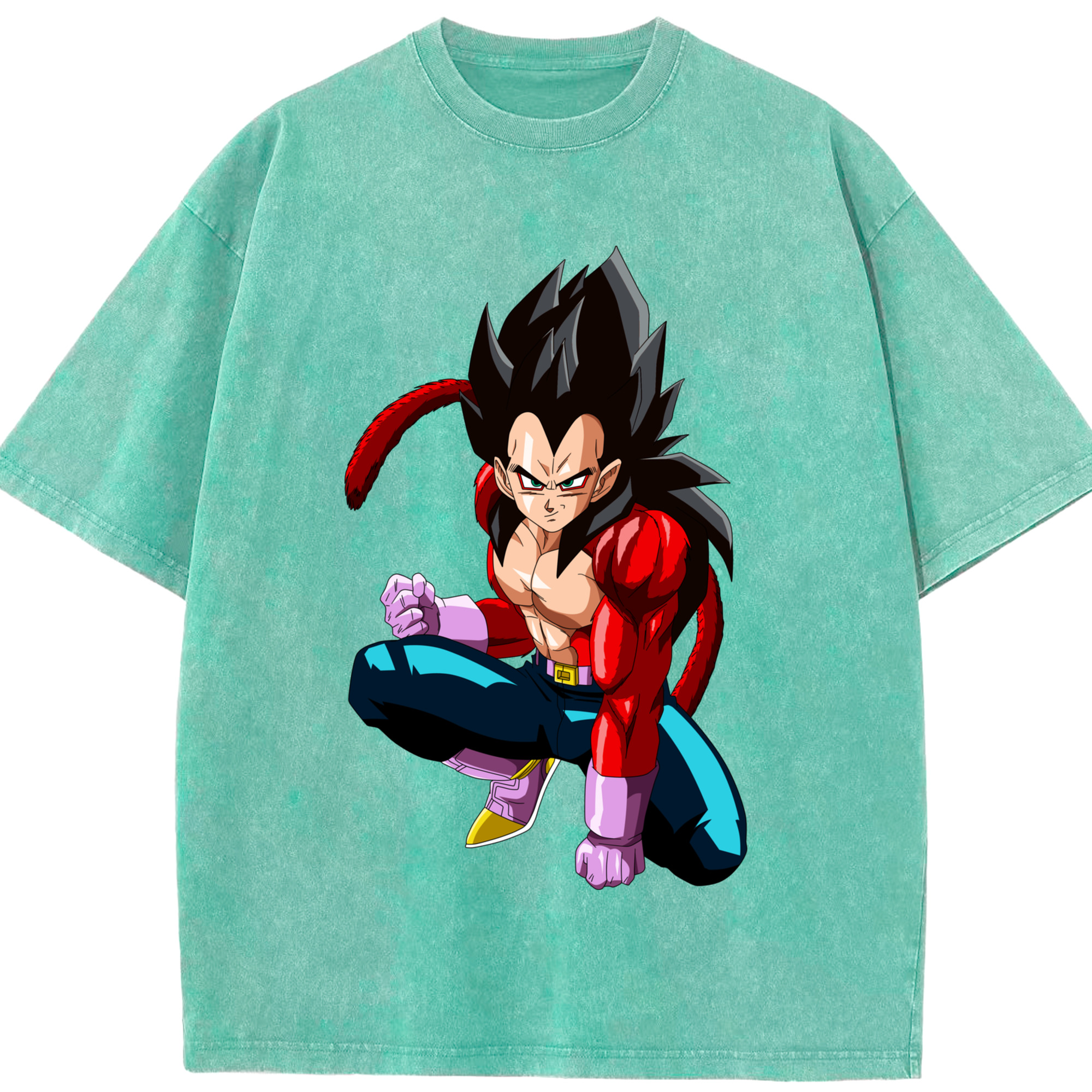 （画像用） ドラゴンボール ベジータ四世（Bejīta Yonsei）DRAGON BALL Vegeta IV 綿100% ヴィンテージ風 半袖Tシャツ（フロントプリント）